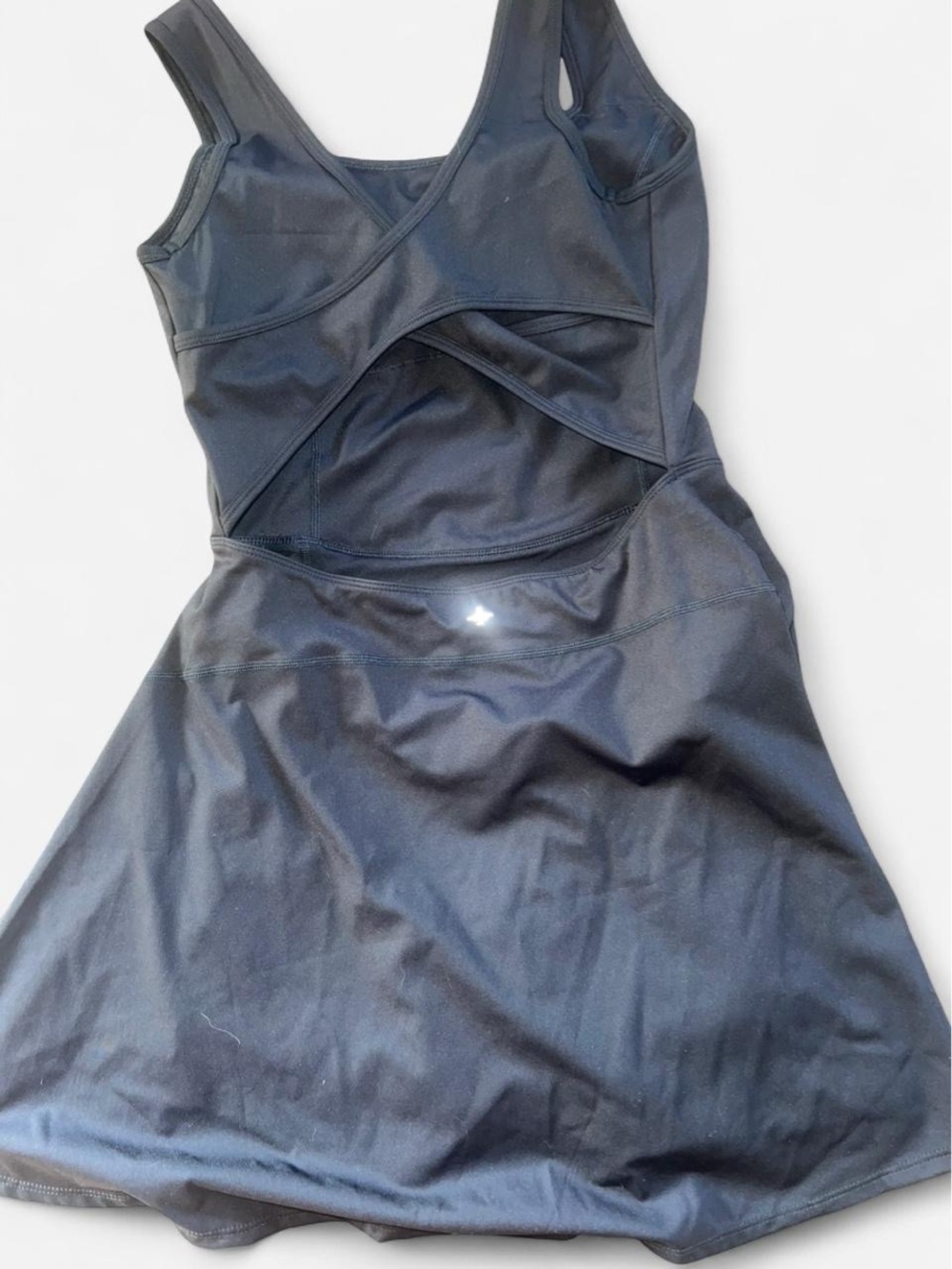 Halara sculpt Black Sleeveless Athletic Skater Dress with Cutout